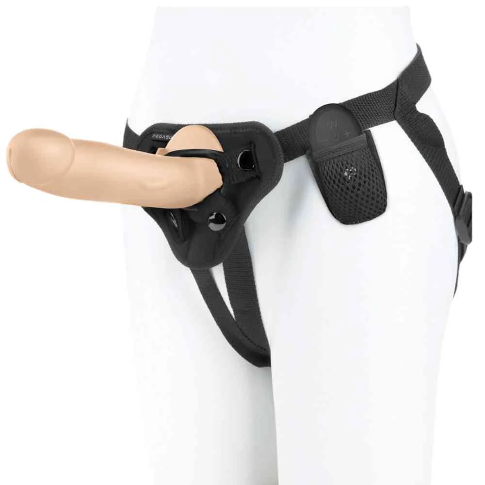 Vibro-Dildo 8%27%27 Harness Set mit Fernbedienung
