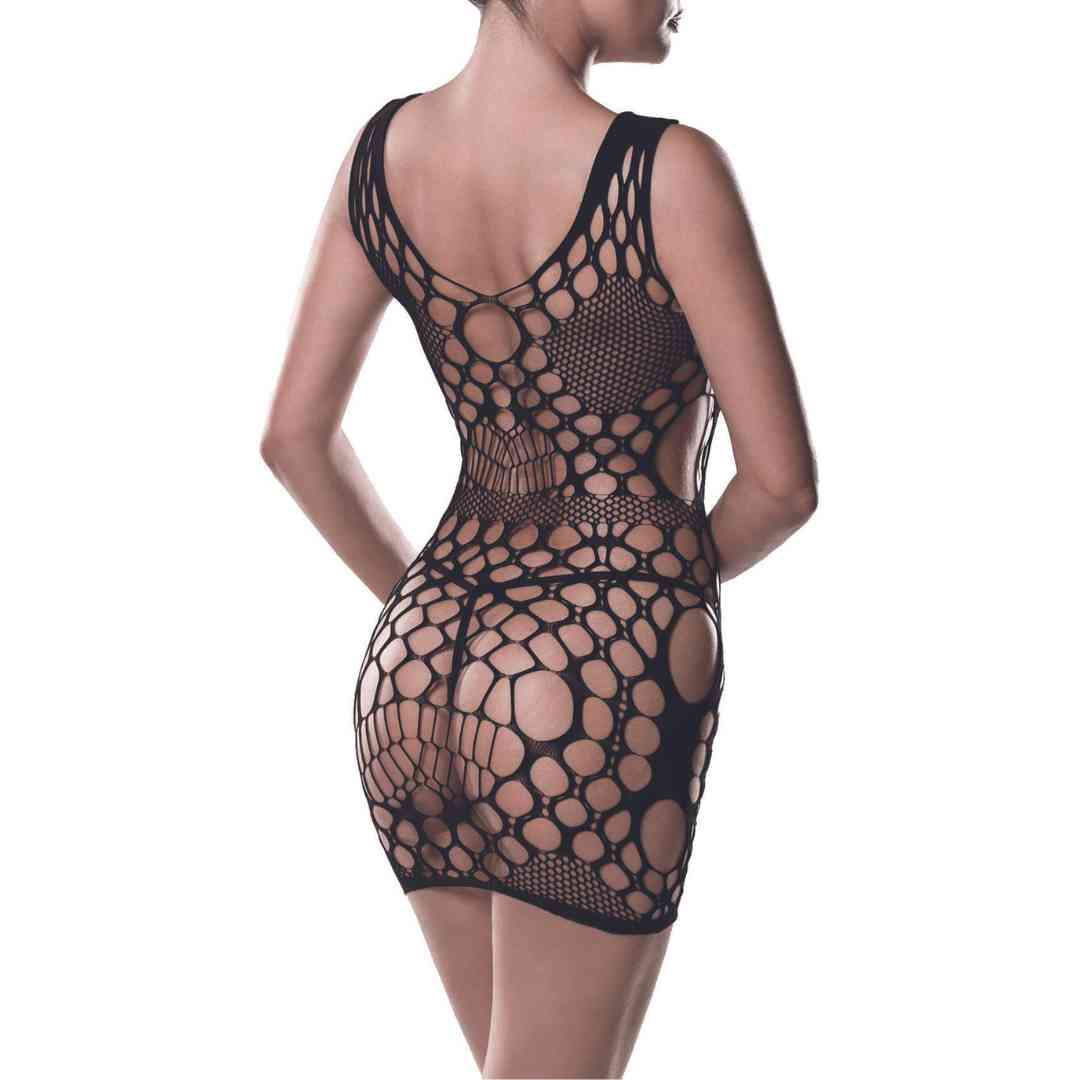 Kleid aus Feinnetz mit Cut-Outs