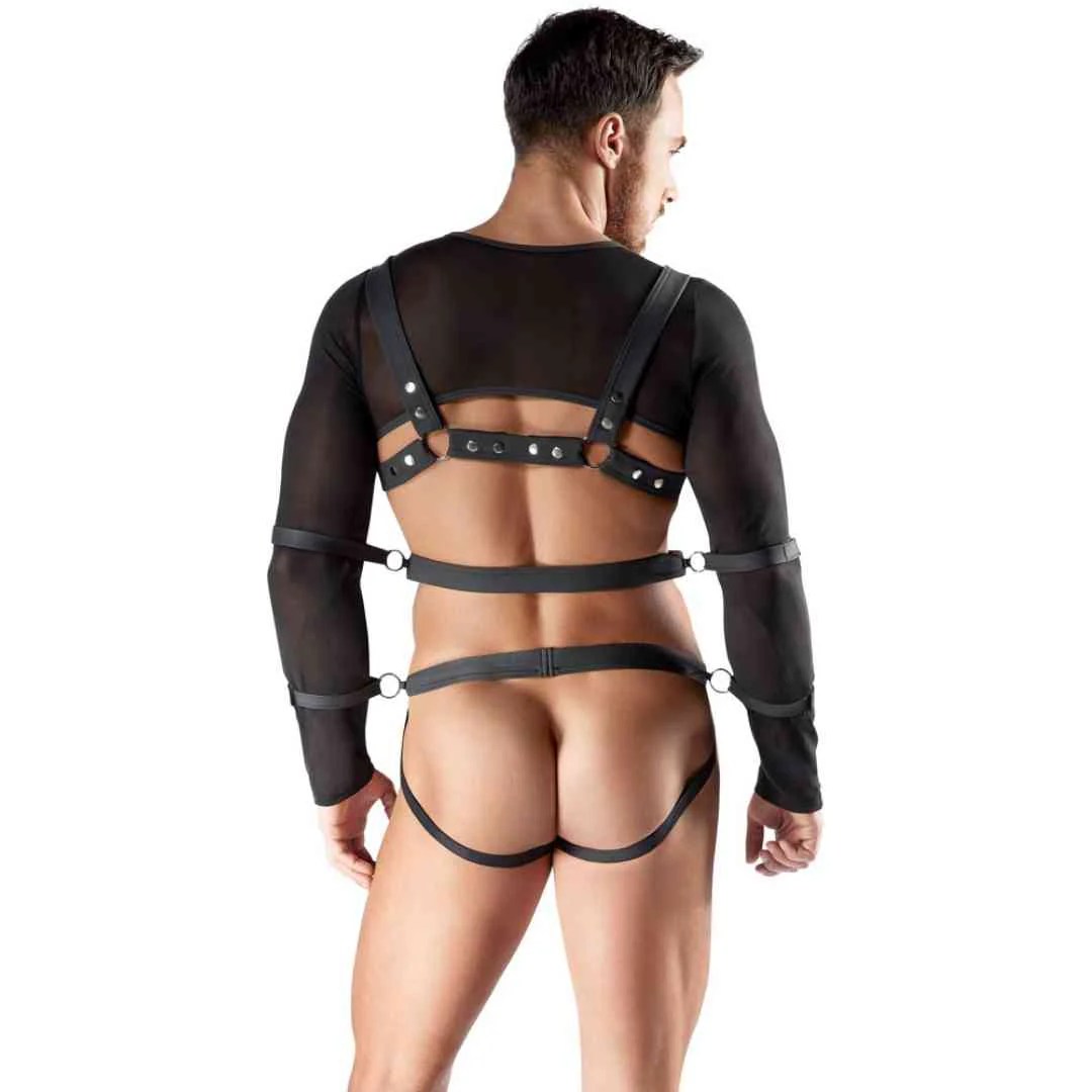 Set aus Crop-Top, Brust-Harness & Jock