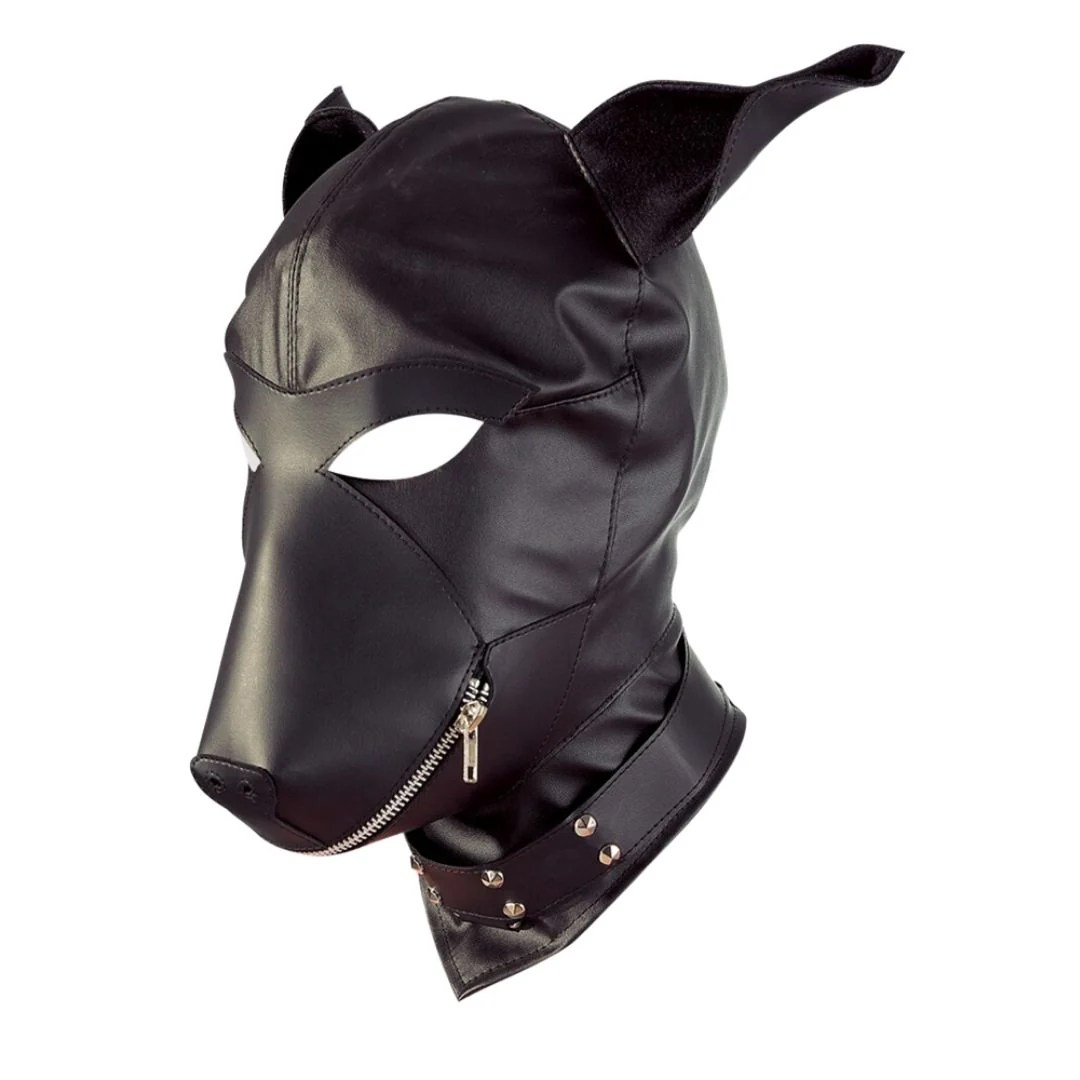 Kopfmaske in Hundeoptik mit Reißverschluss
