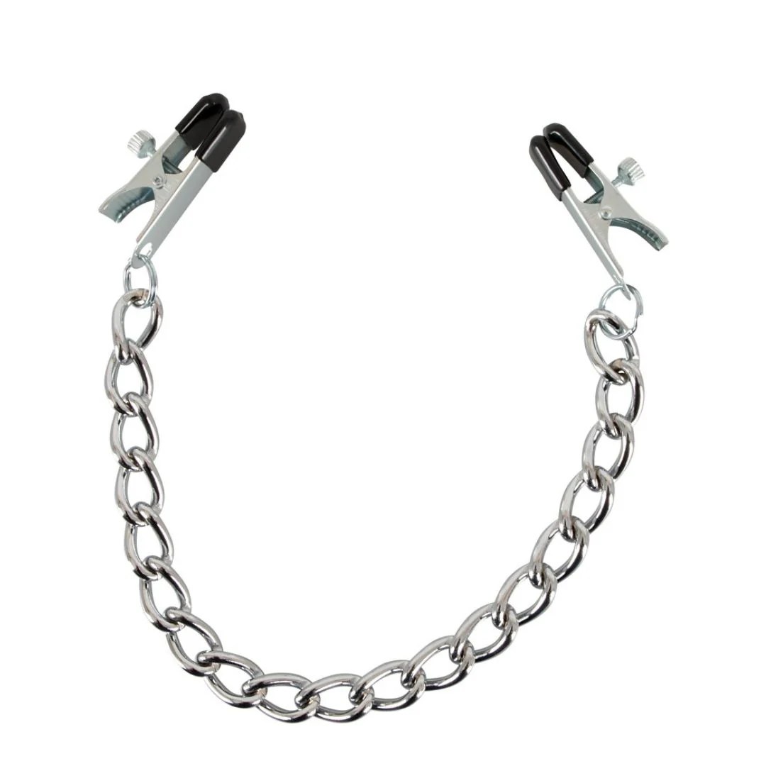 Nippelklammern mit Brustwarzenkette aus Metall