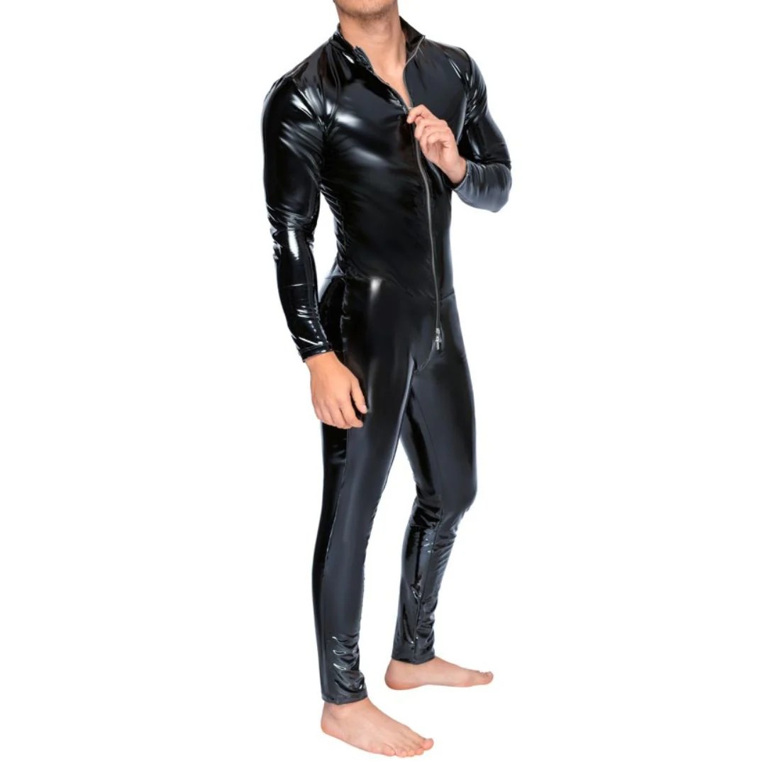 Overall aus Stretchlack, mit 3-Wege-Reißverschluss