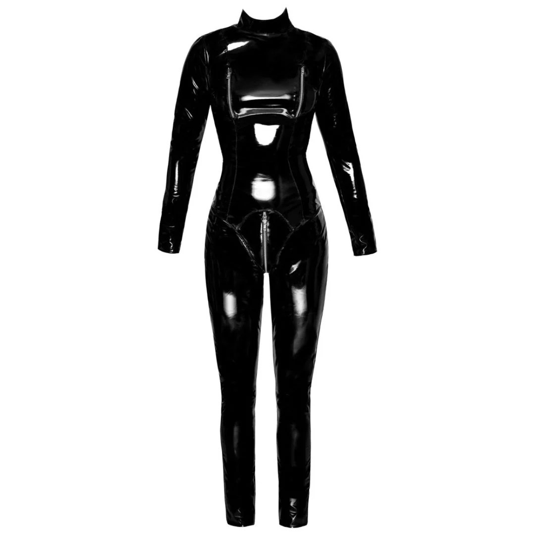 Langarm Overall aus Lack mit Kragen