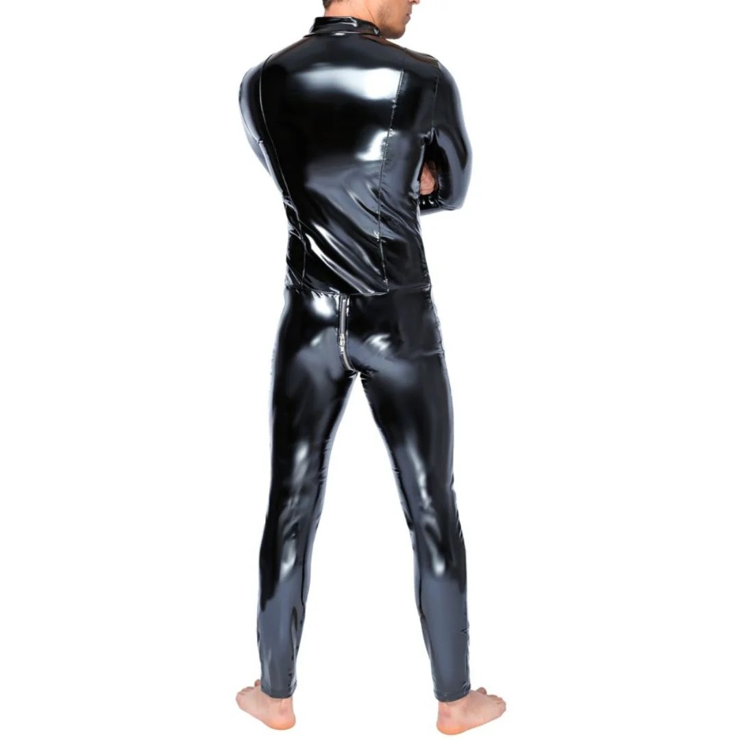 Overall aus Stretchlack, mit 3-Wege-Reißverschluss