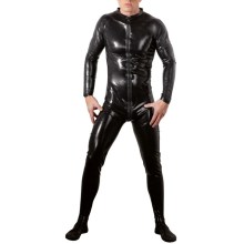 Langarm Overall aus Latex mit Front-Reißverschluss Langarm Overall aus Latex mit Front-Reißverschluss