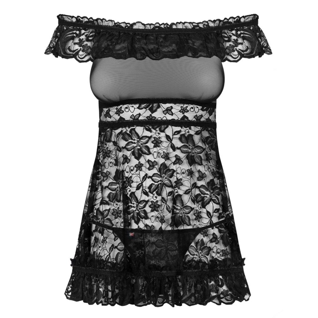 Babydoll aus Spitze mit Carmen-Ausschnitt