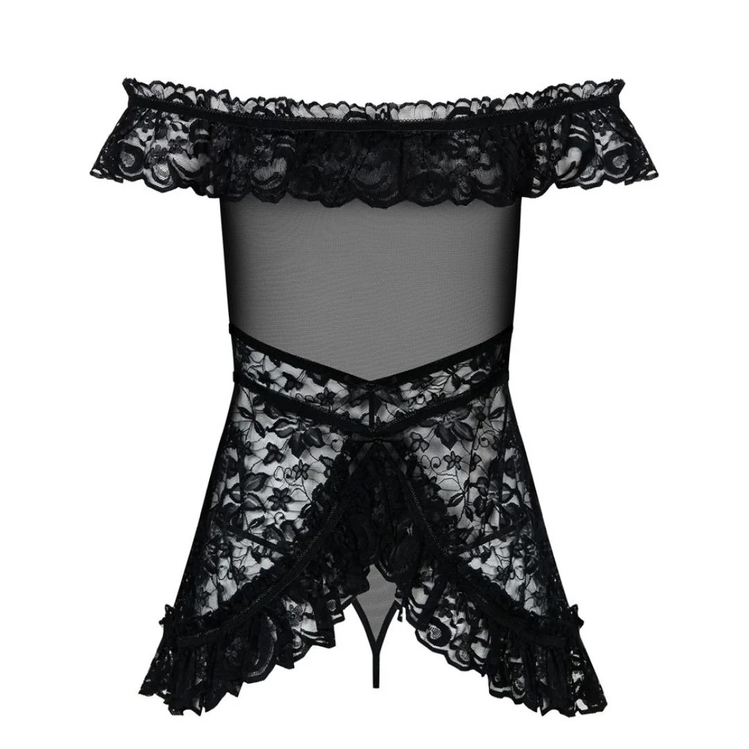 Babydoll aus Spitze mit Carmen-Ausschnitt
