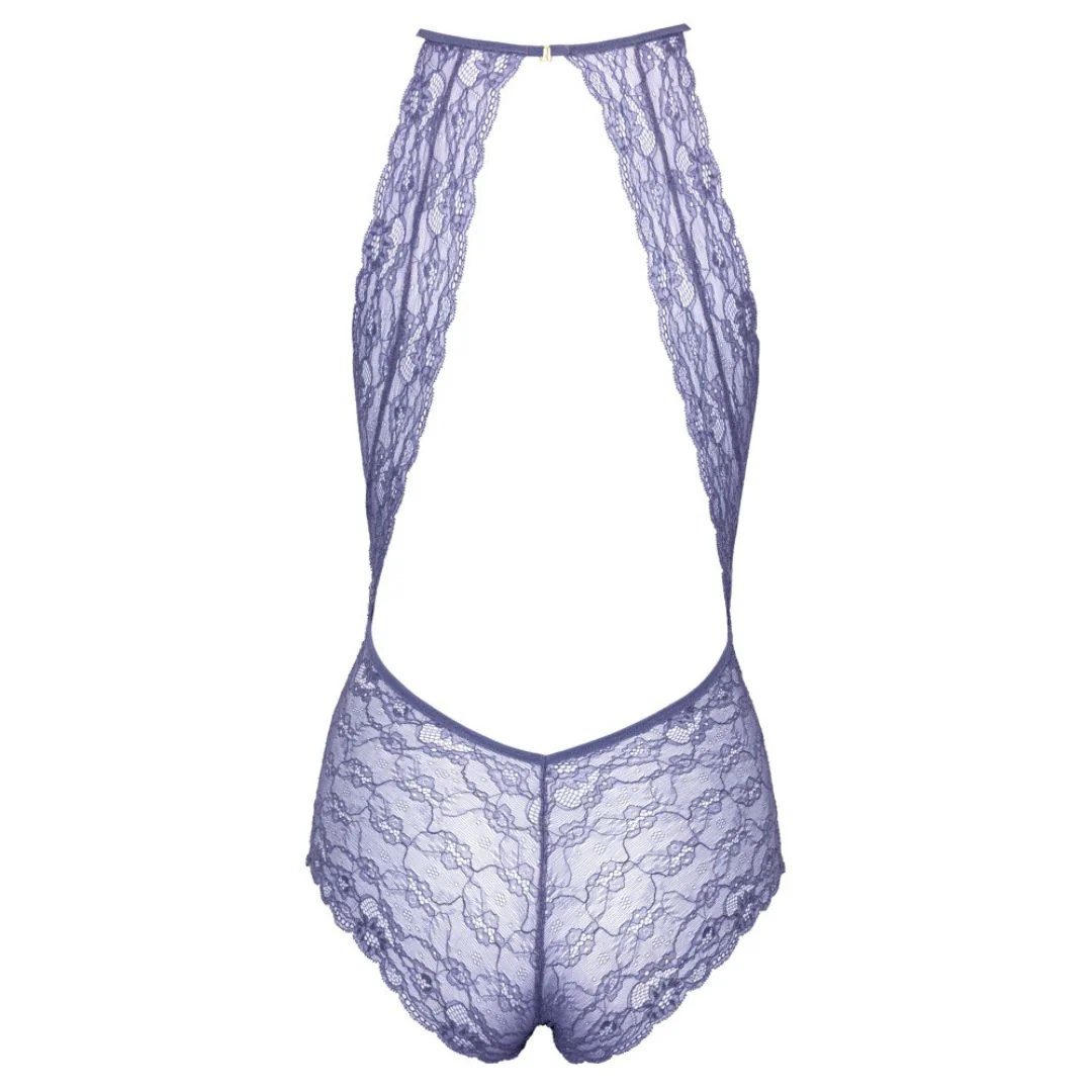 Lavendelfarbener Body aus Spitze