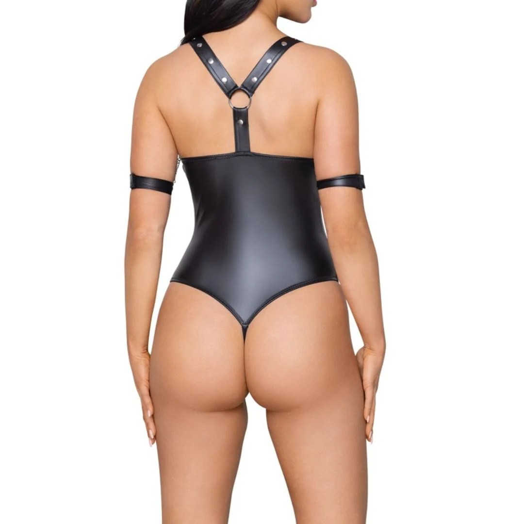 Stringbody ouvert im Mattlook mit Armfessel