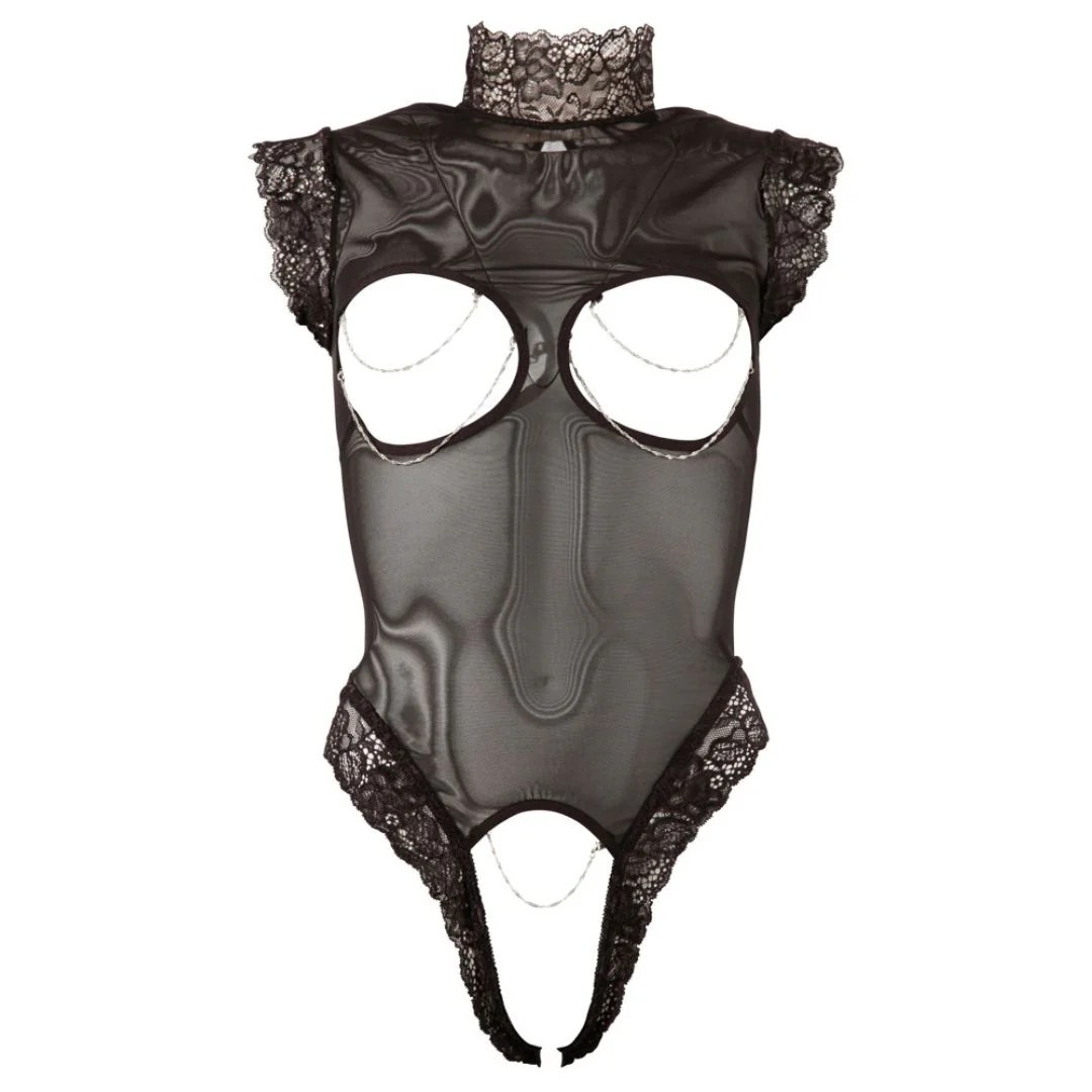 Body Ouvert mit offenen Cups und Stehkragen