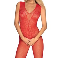 Bodysuit Ouvert aus Netz mit Blumenmuster Bodysuit Ouvert aus Netz mit Blumenmuster