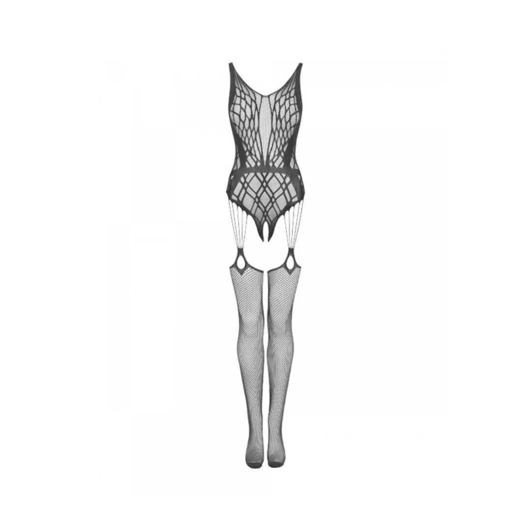 Bodystocking Ouvert aus Netz im Strapsdesign