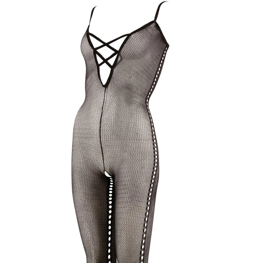 Bodystocking ouvert mit seitlicher Lochoptik