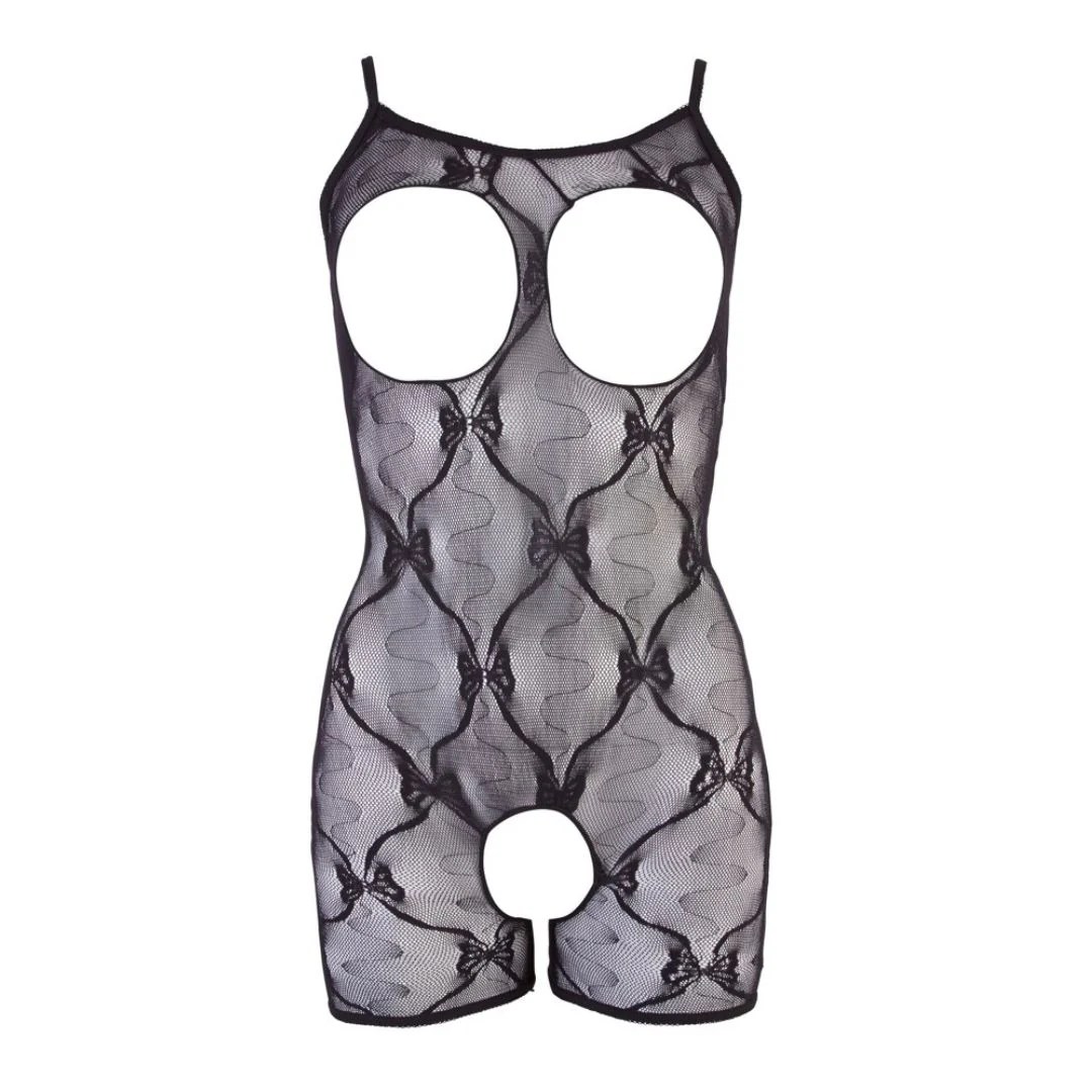 Catsuit Ouvert mit offenen Cups plus Armstulpen