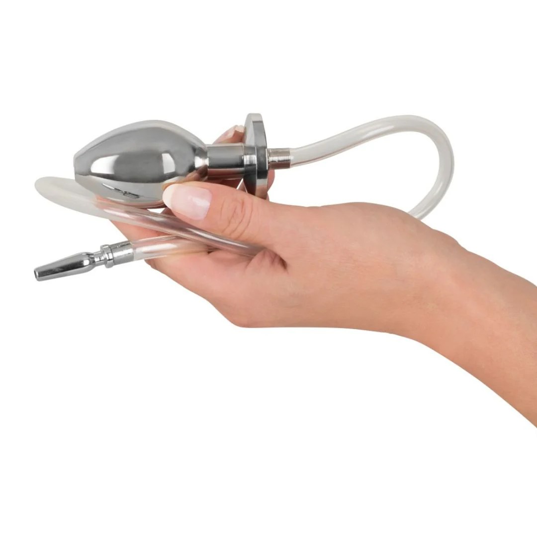 Penis- und Analplug mit Verbindungsschlauch