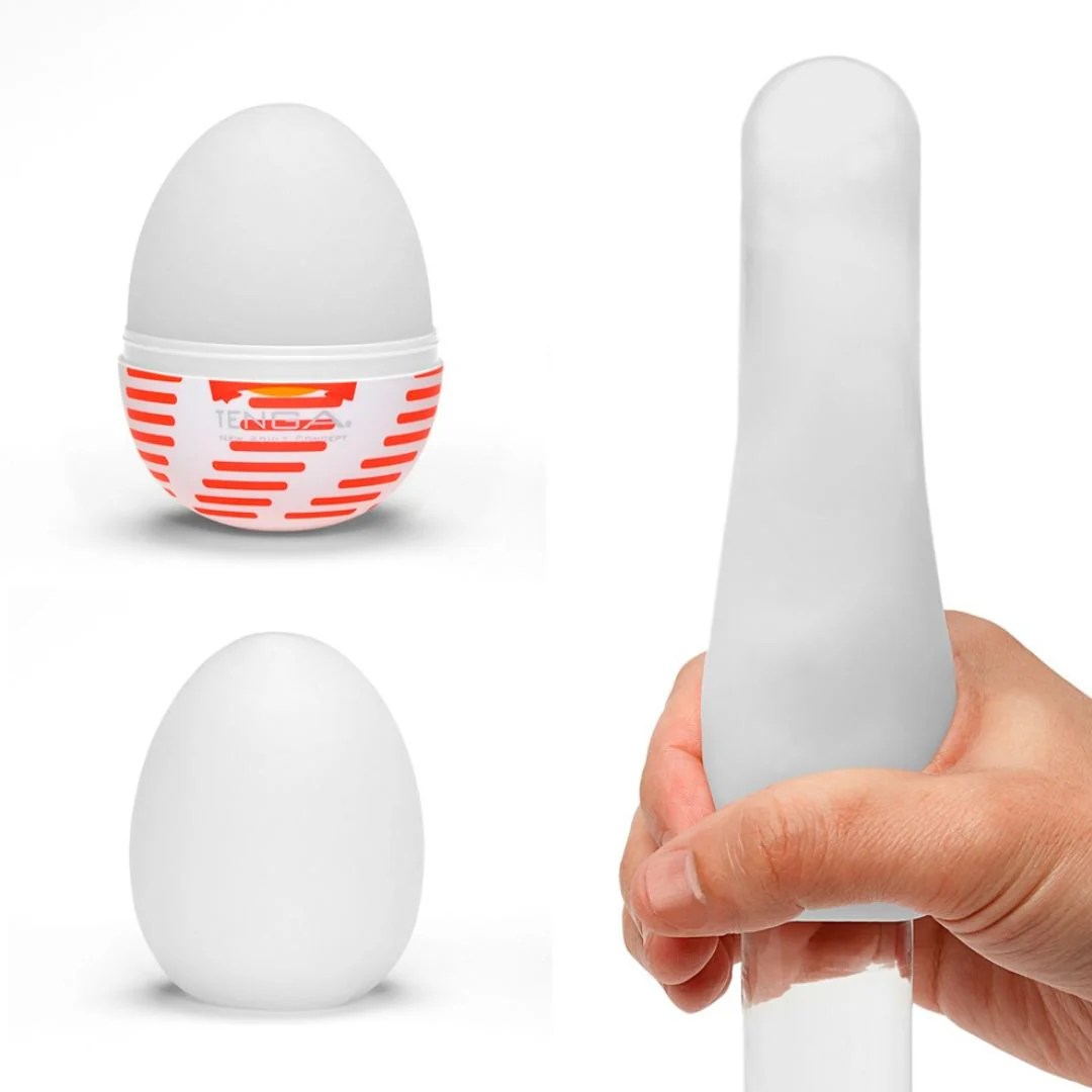 Tenga-Ei Masturbator „Egg Tube“ mit gerippter Wellen-Struktur