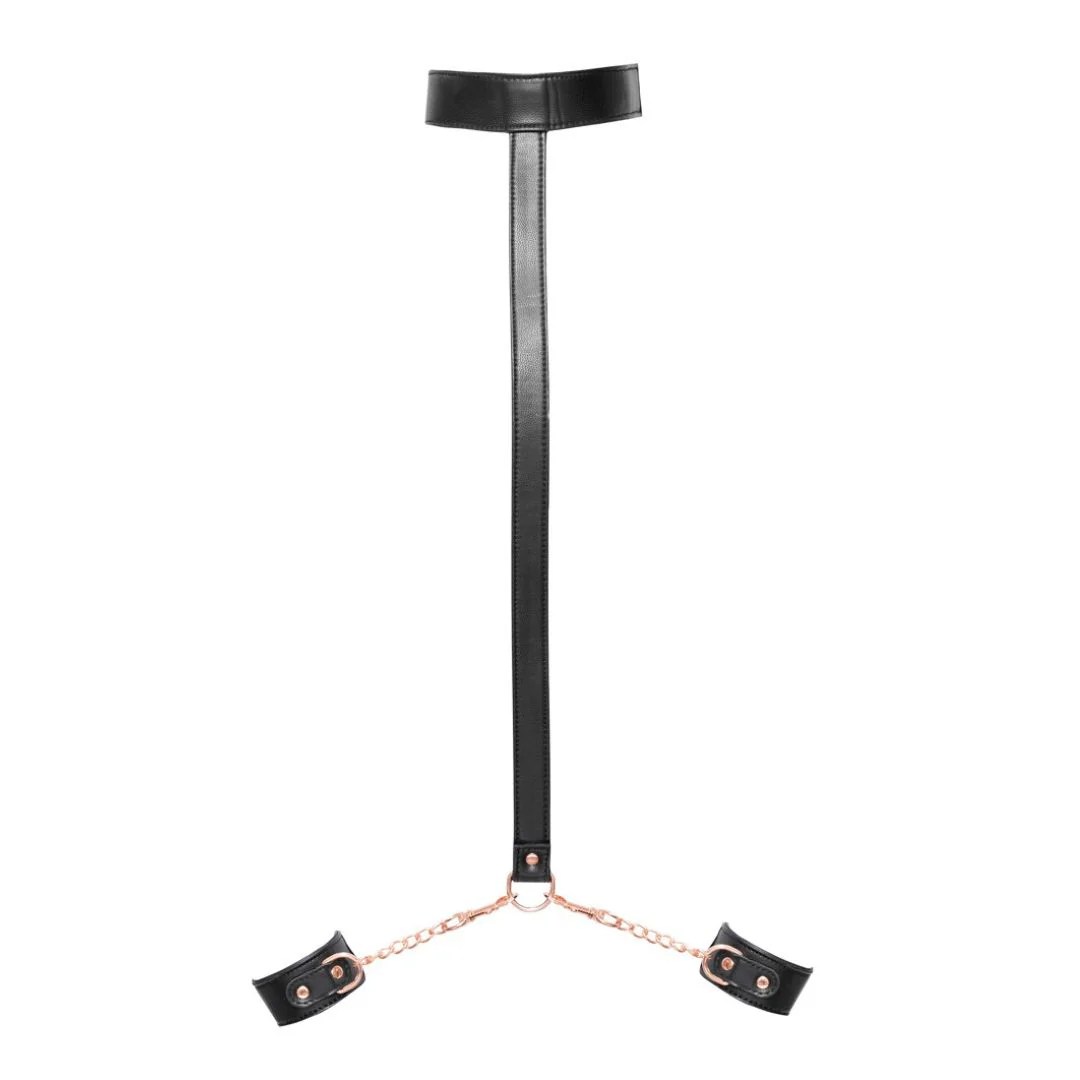 Handfessel plus Knebel mit Verbindungsriemen