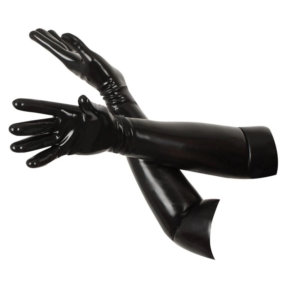 Lange Handschuhe aus Latex