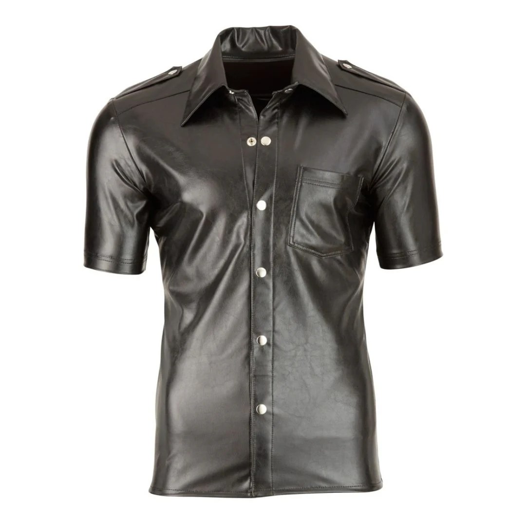 Shirt aus Lederimitat, 2XL - SALE