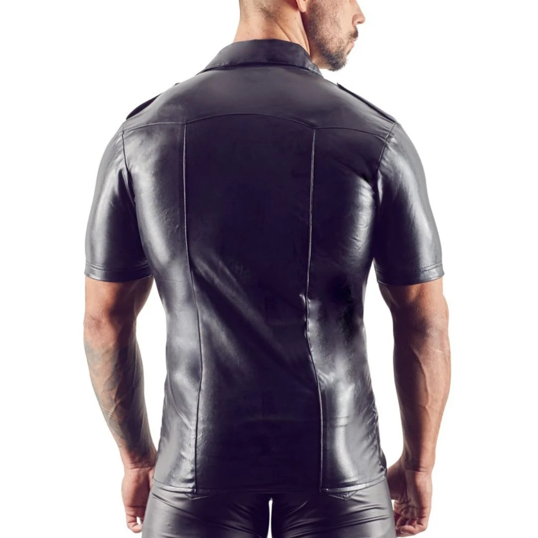 Shirt aus Lederimitat, 2XL - SALE
