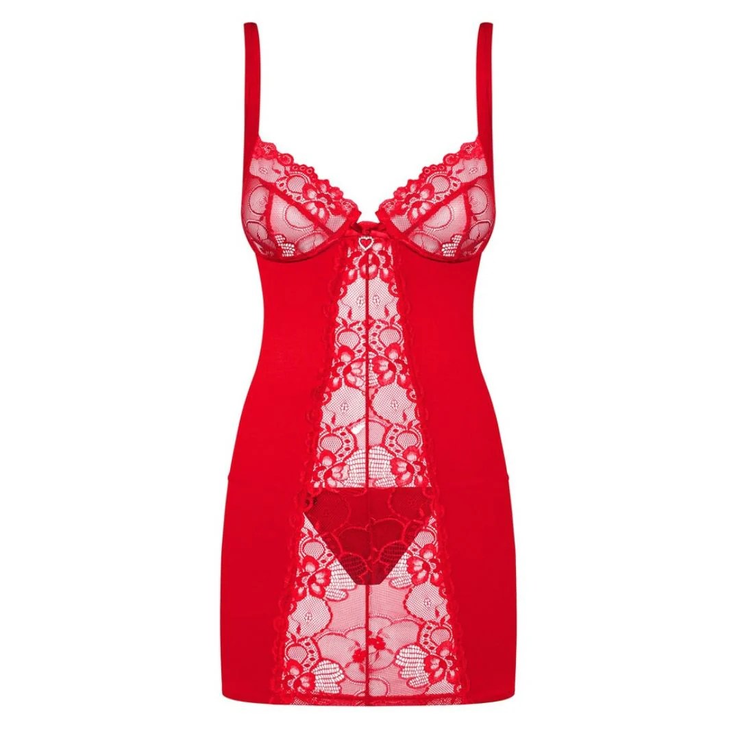 Negligé „Heartina“ mit Spitze plus String