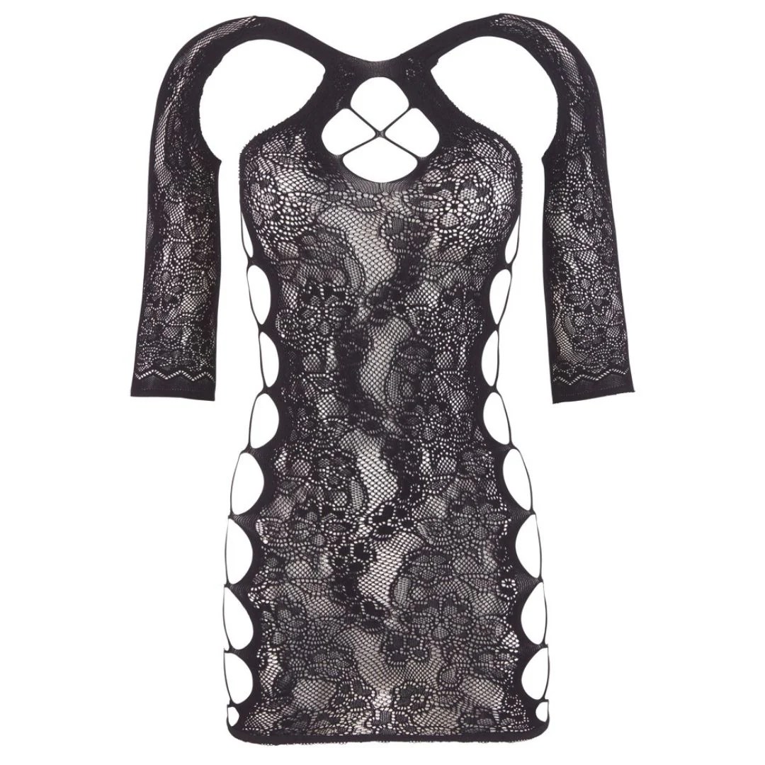 Transparentes Minikleid aus Netz und Spitze