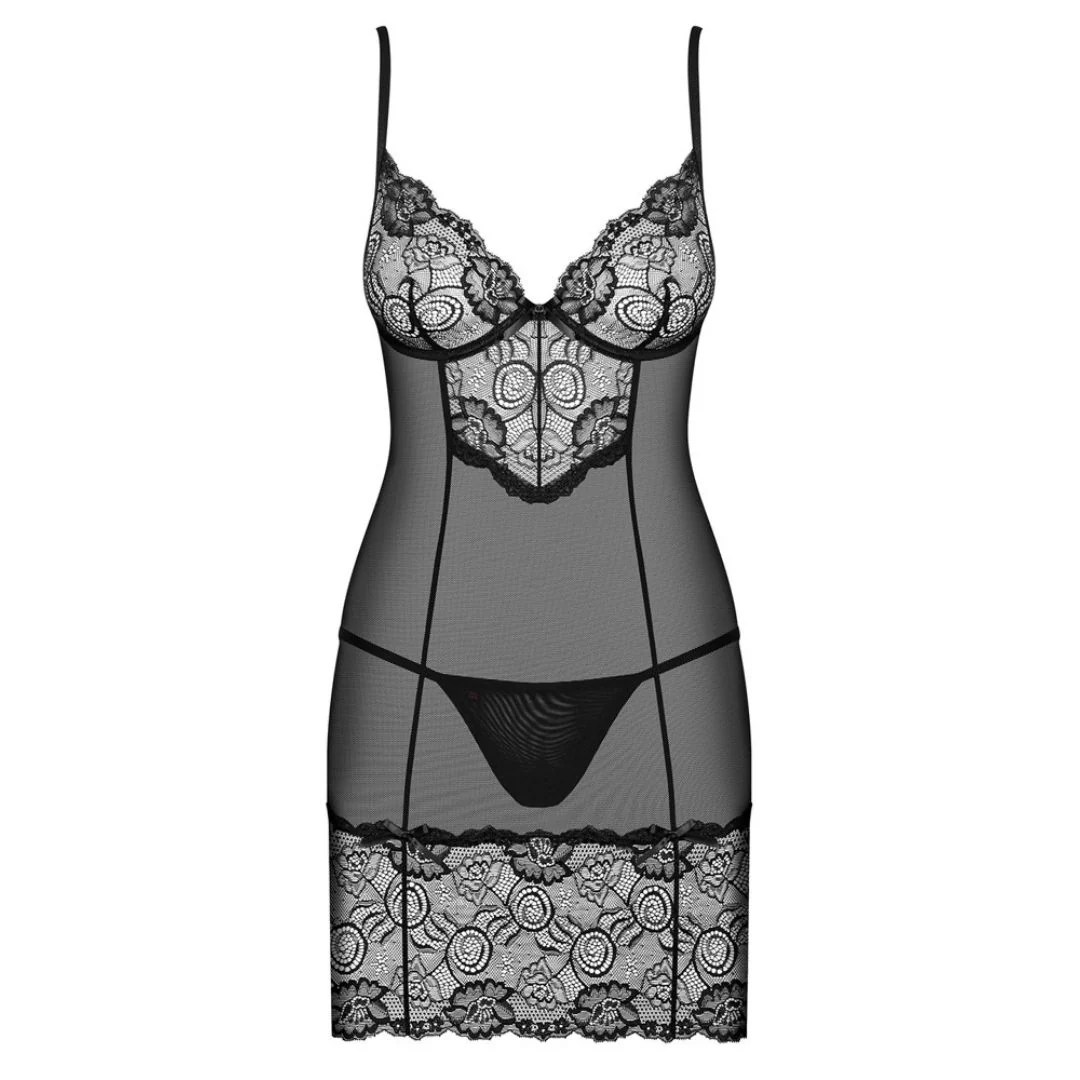 Negligé „Alluria“ mit Spitze plus String