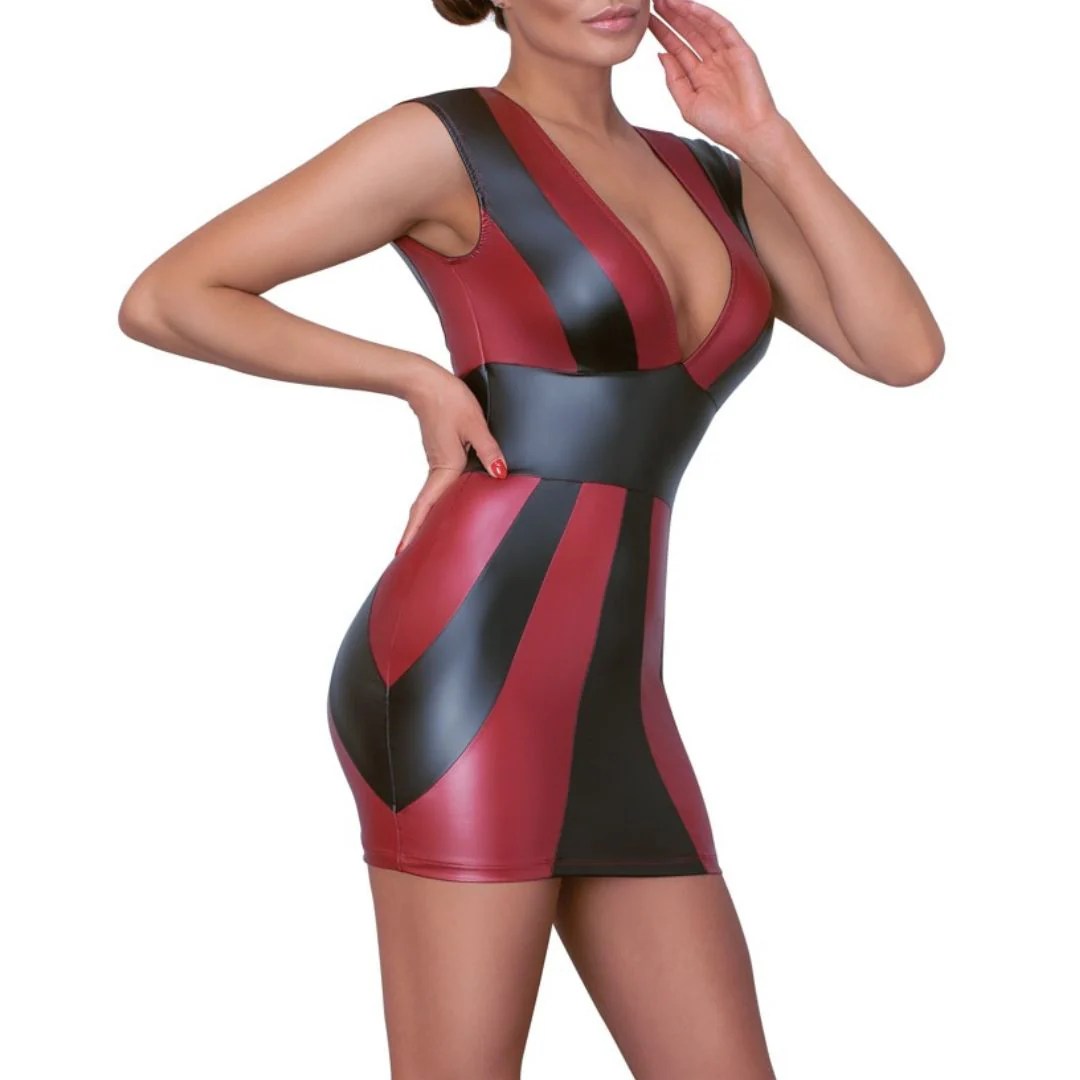 Kurzes Kleid im 2-farbigen Mattlook