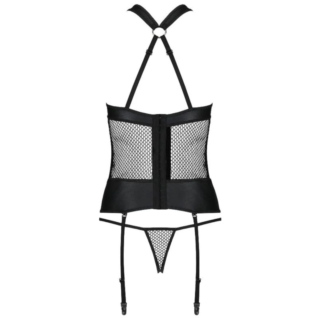 Straps-Set mit Netzeinsätzen plus Tanga