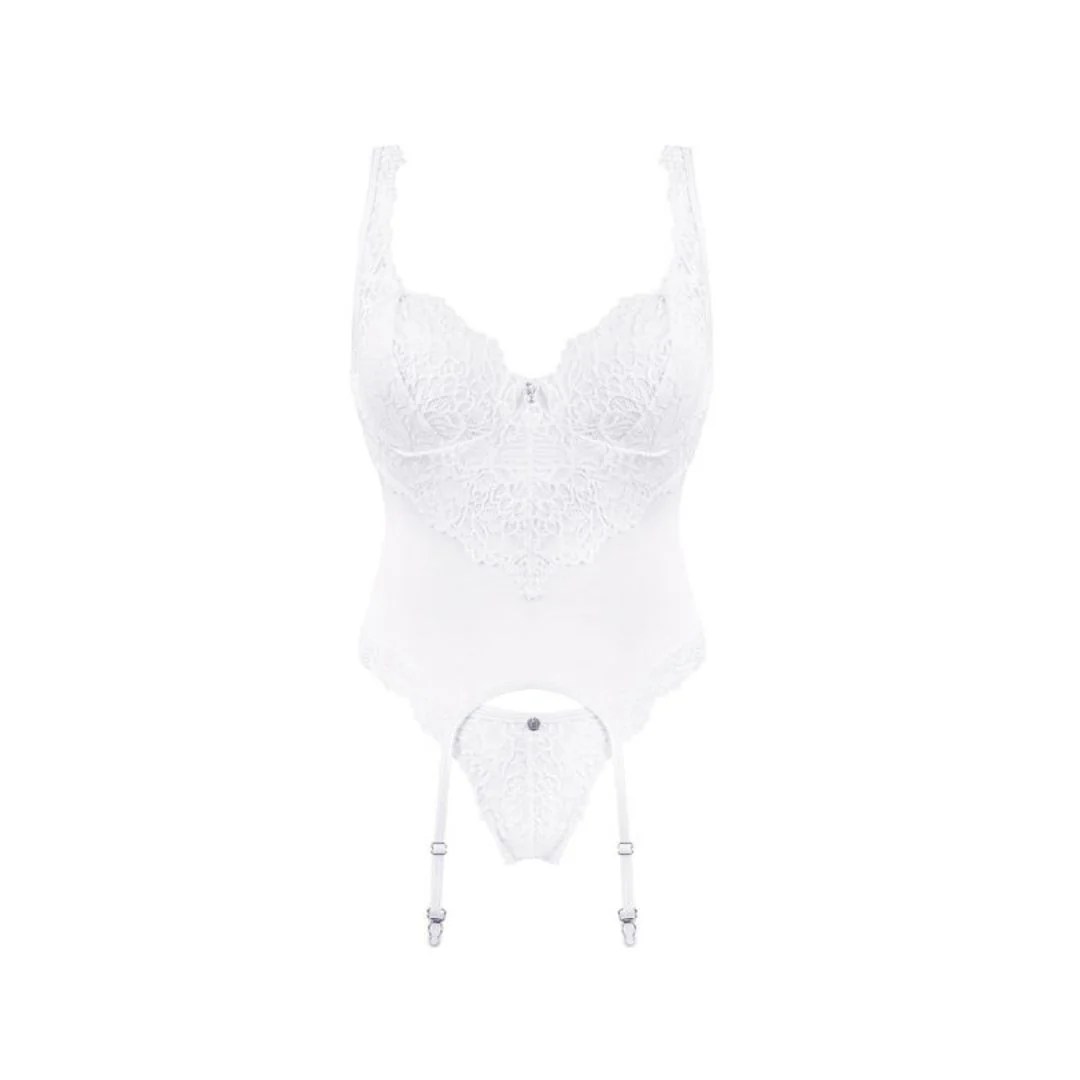 Figurbetonendes Strapshemd & String im Set