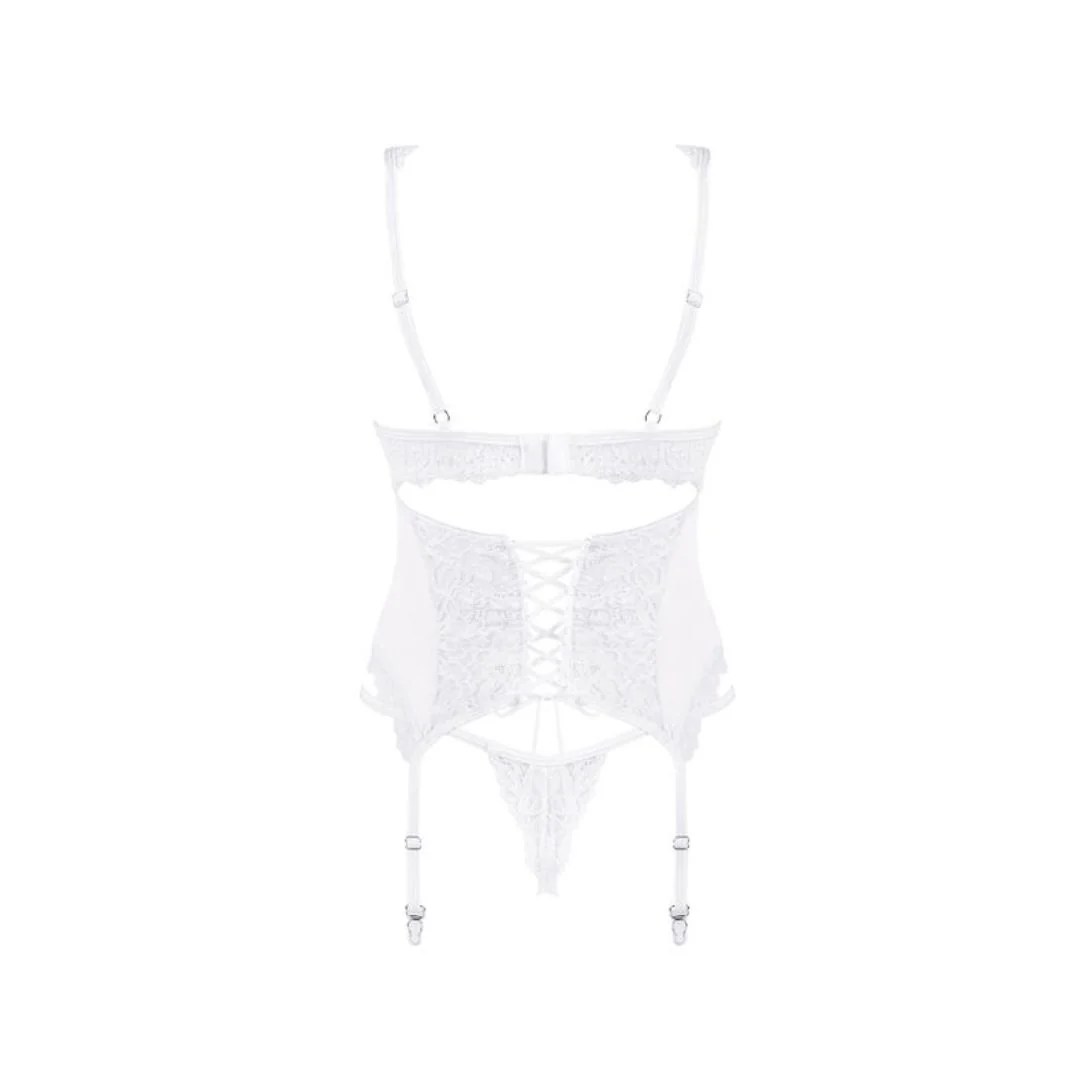 Figurbetonendes Strapshemd & String im Set