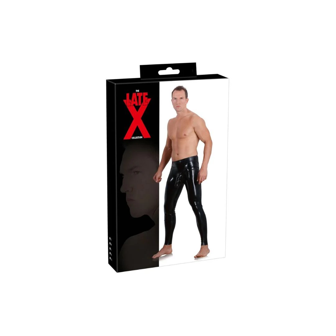 Leggings aus Latex mit Hülle für Penis und Hoden