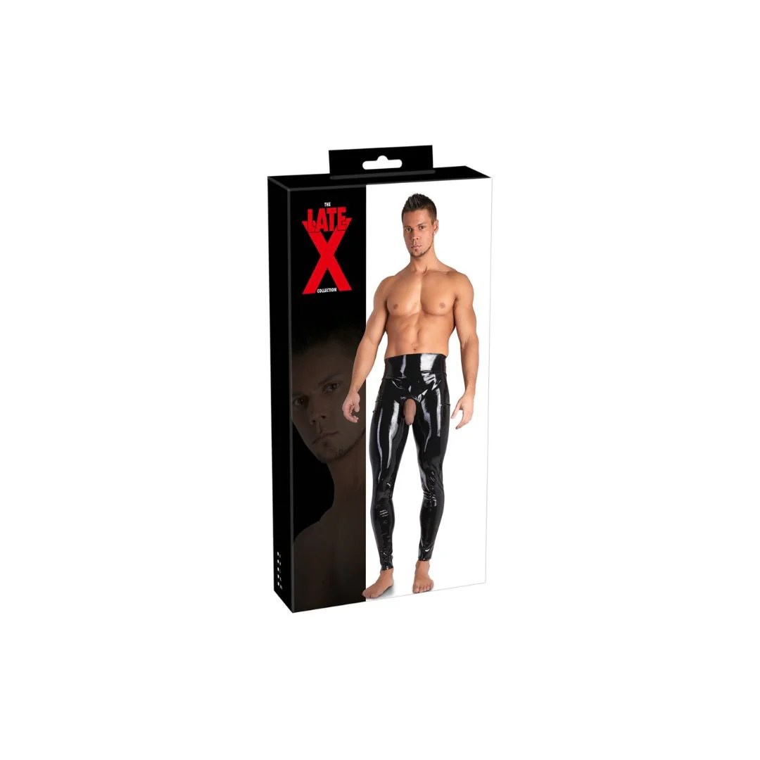 Latex-Leggings mit Showmaster-Öffnung für Penis und Hoden