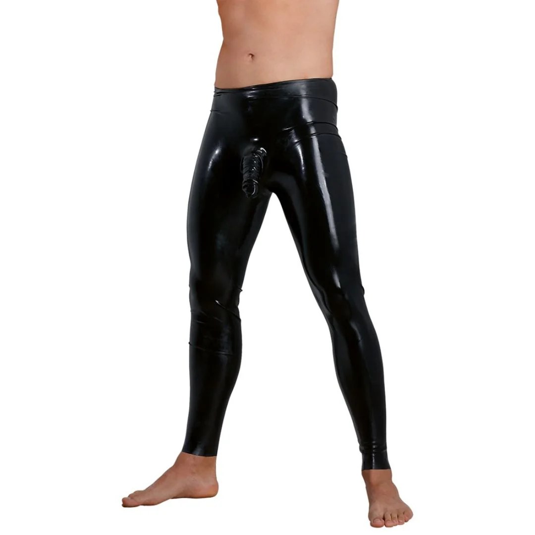 Leggings aus Latex mit Hülle für Penis und Hoden