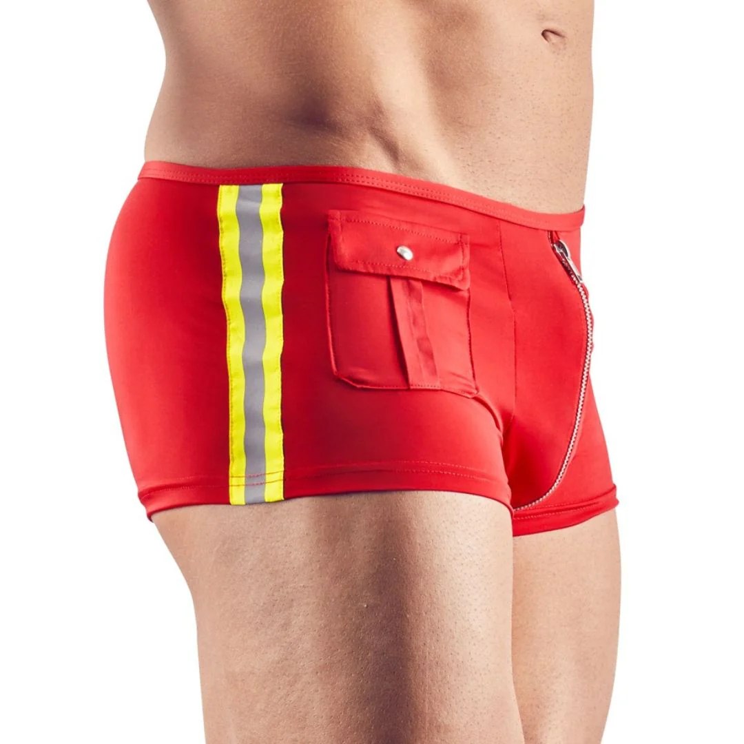Pants im Feuerwehrmann-Look mit Front-Reißverschluss