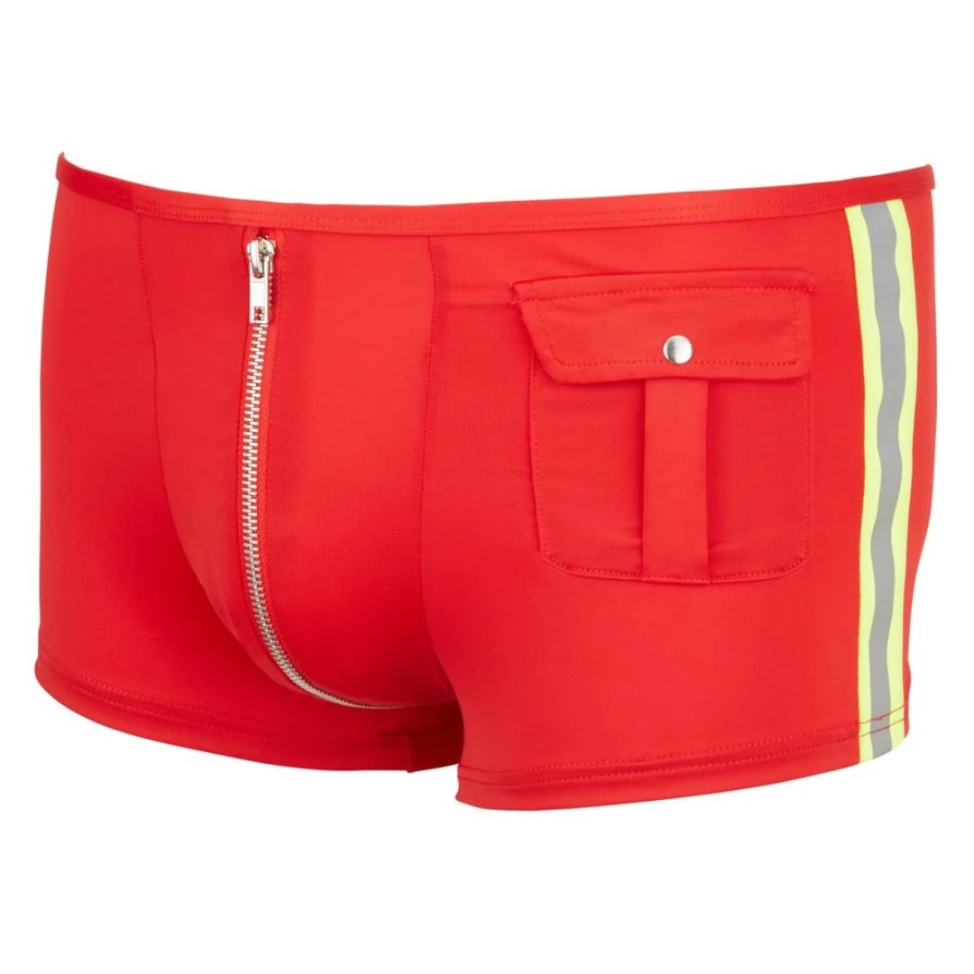 Pants im Feuerwehrmann-Look mit Front-Reißverschluss