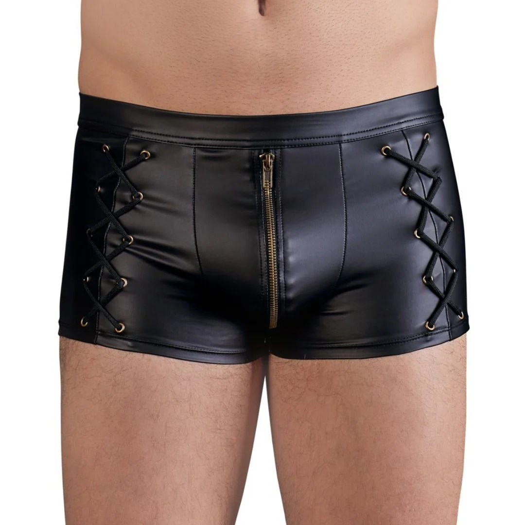 Pants im Mattlook mit seitlichen Schnürungen und Front-Zip