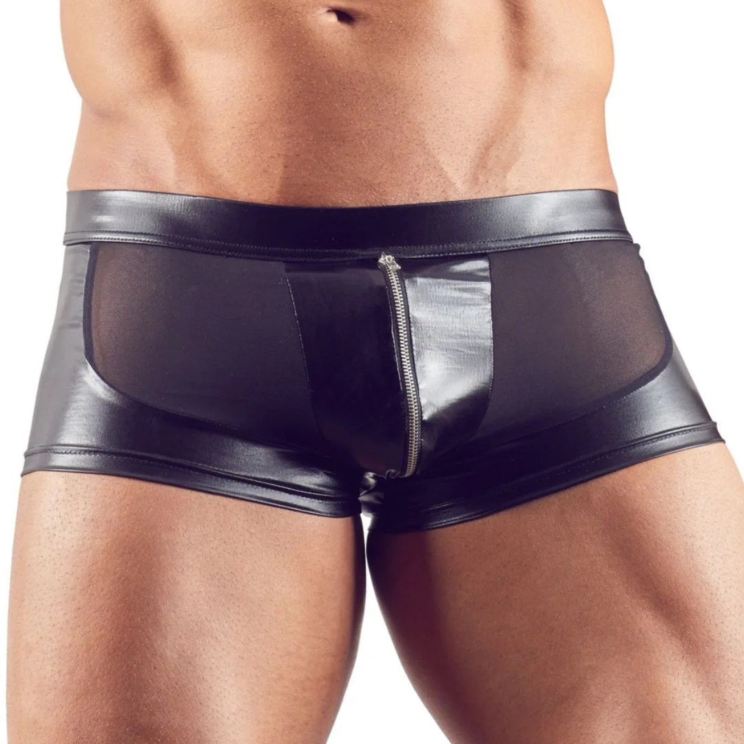 Pants mit Wetlook Einsätzen und Front-Reißverschluss