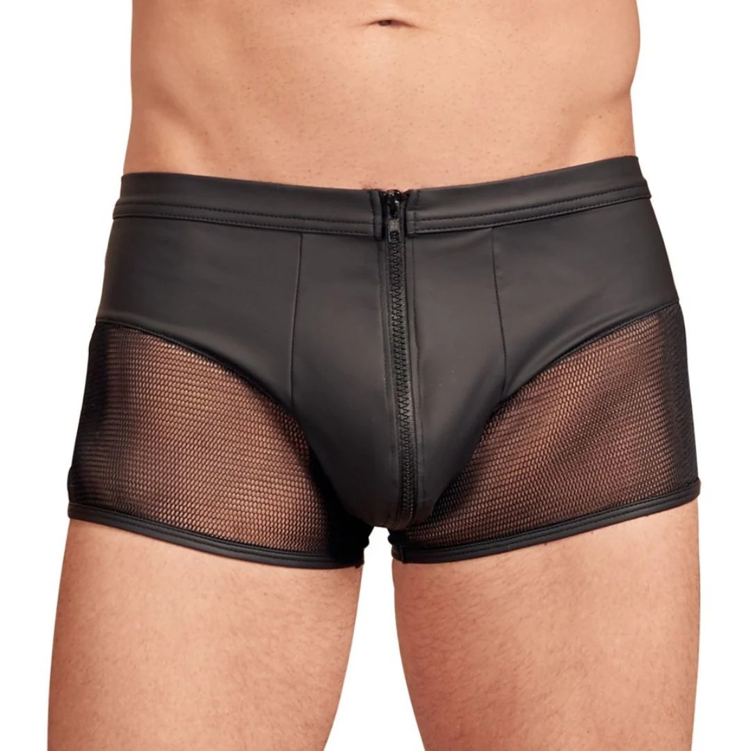 Pants im Mattlook mit Netz-Einsätzen und Reißverschluss