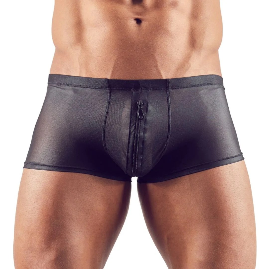 Semi-transparente Pants mit Front-Reißverschluss