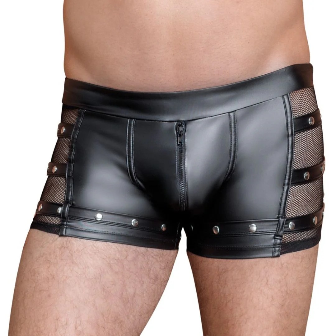 Pants im Mattlook mit Netz-Einsätzen und Reißverschluss