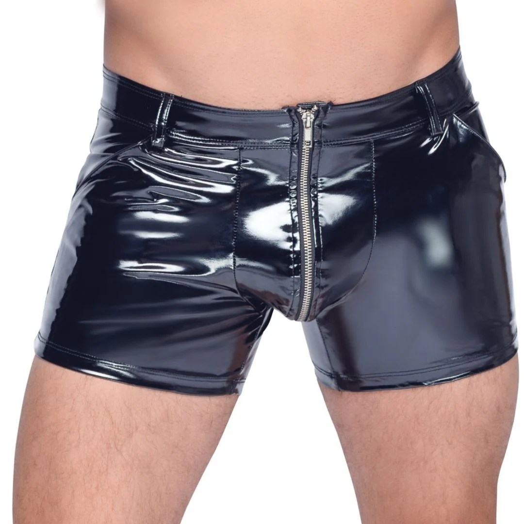 Pants aus Lack mit Front-Reißverschluss