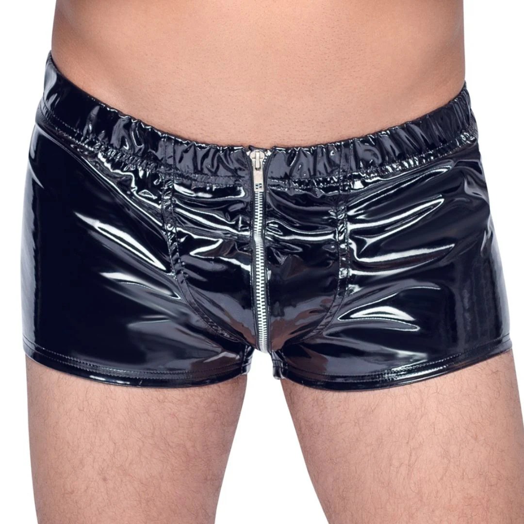 Boxer Briefs aus Lack mit Front-Reißverschluss