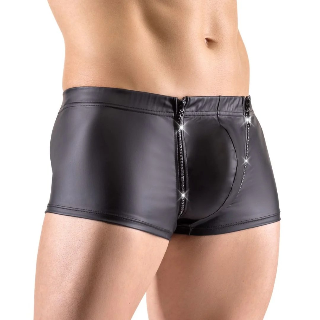 Pants im Mattlook mit strassbesetztem Front-Zip