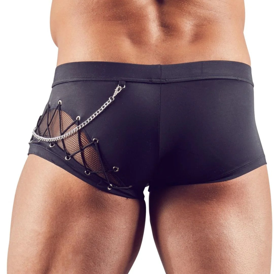 Pants mit Fishnet Einsätzen und Front-Reißverschluss