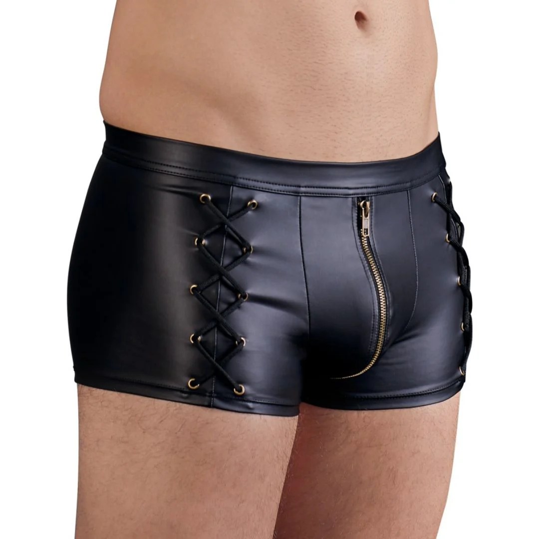 Pants im Mattlook mit seitlichen Schnürungen und Front-Zip
