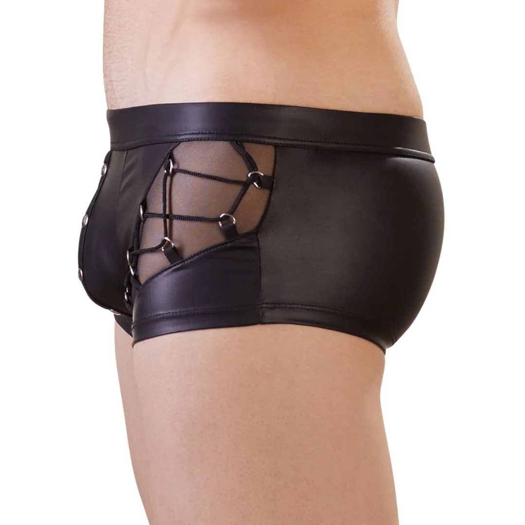 Pants im Mattlook mit Schnürungen und aufknöpfbarem Beutel