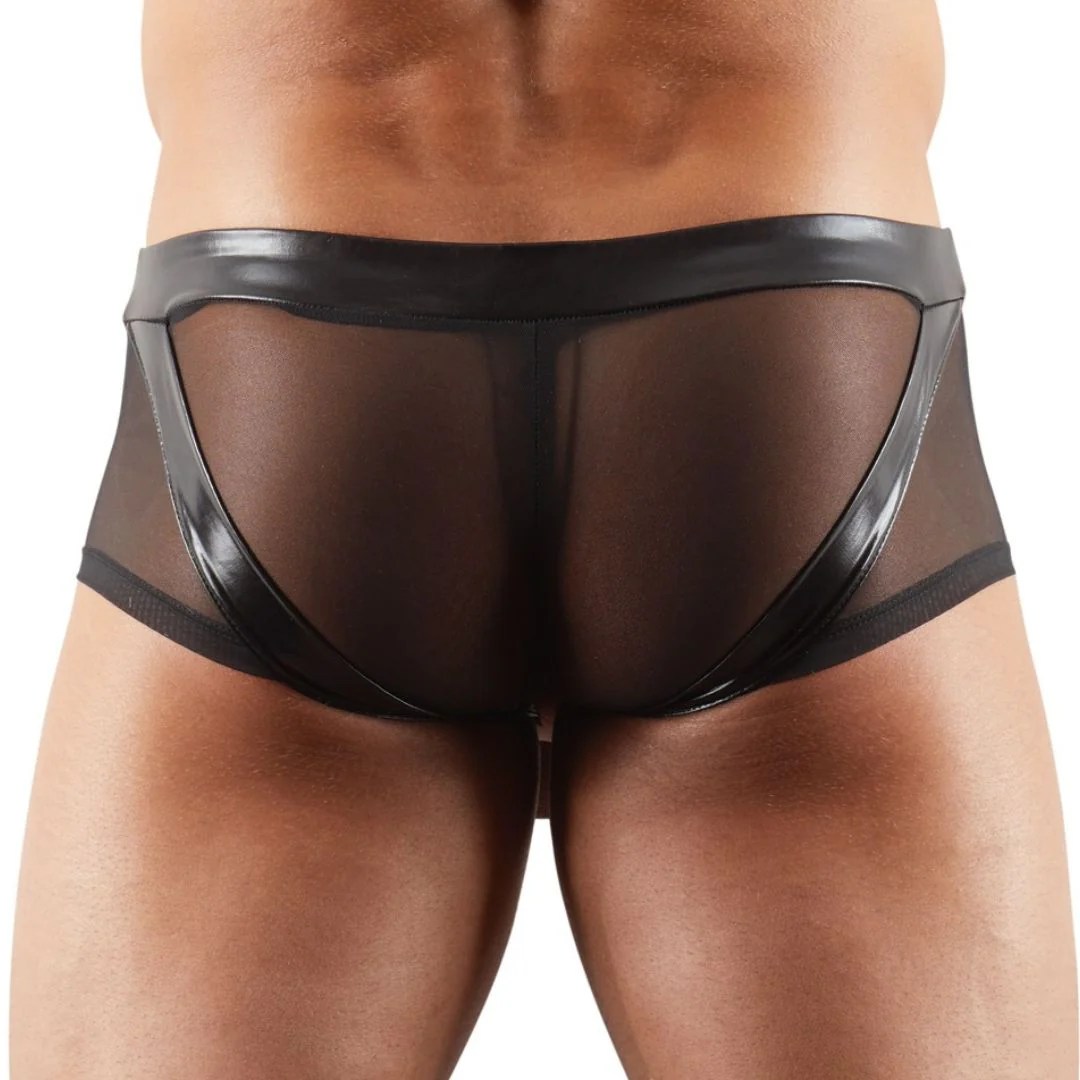 Transparente Pants mit Wetlook-Details und Penisring