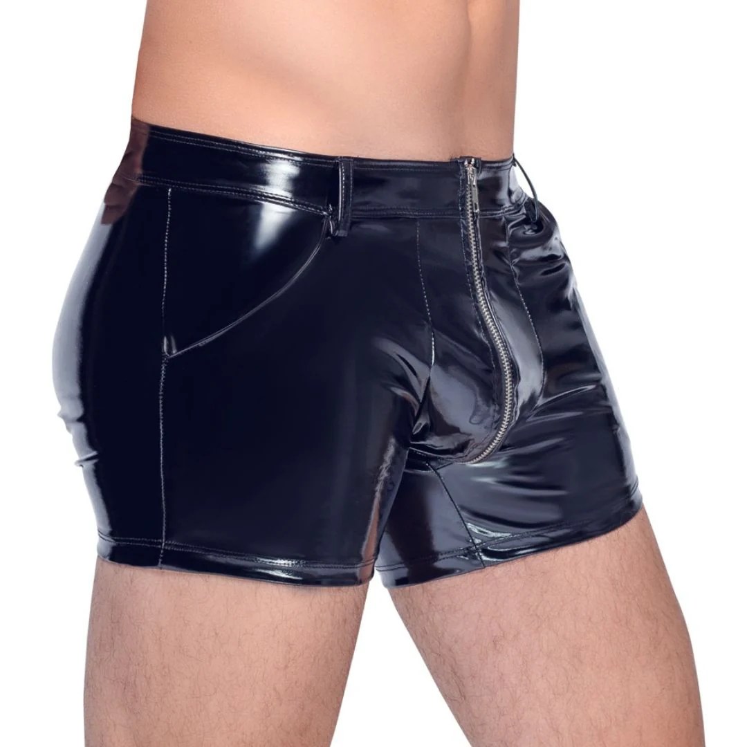 Pants aus Lack mit Front-Reißverschluss