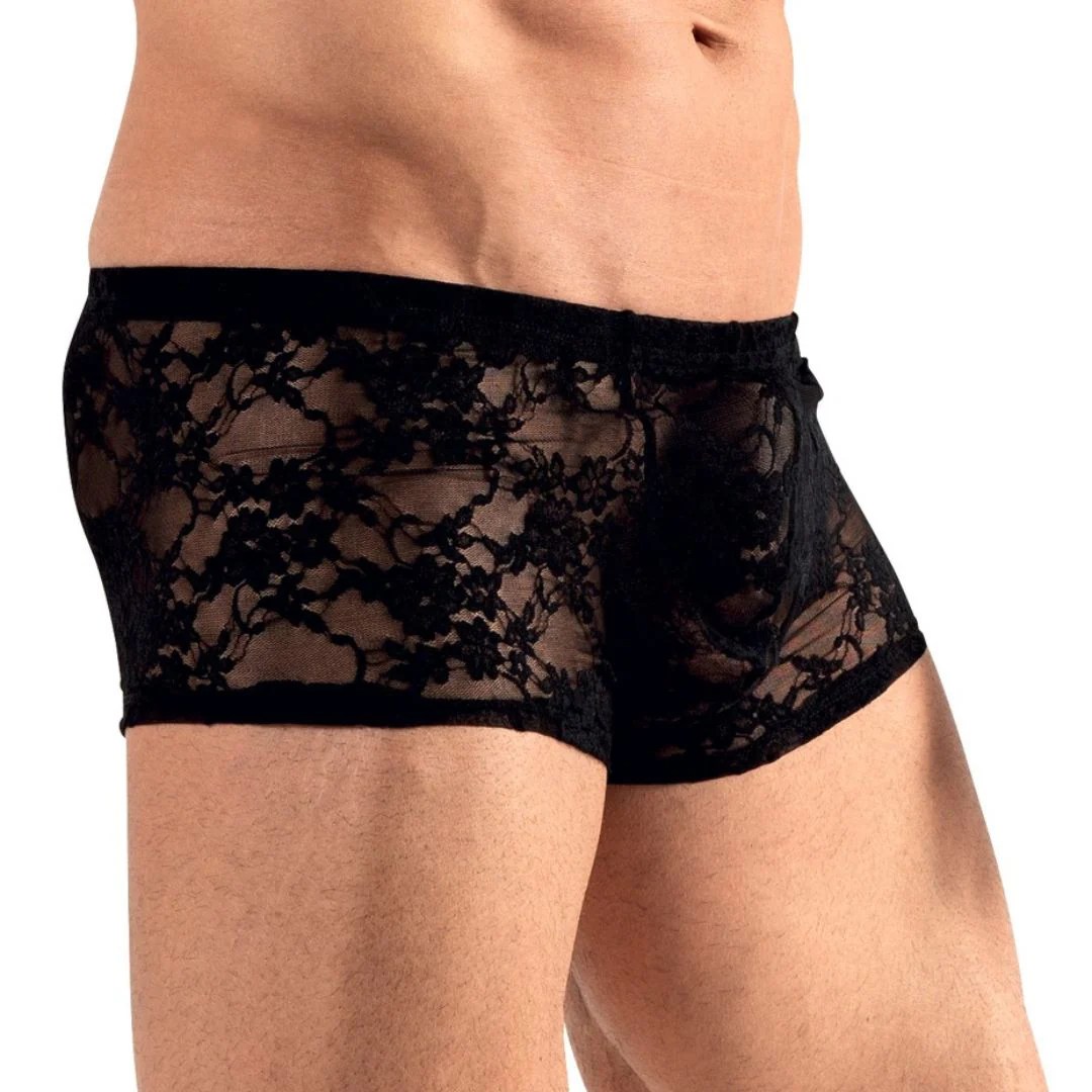 Transparente Pants aus floraler Spitze